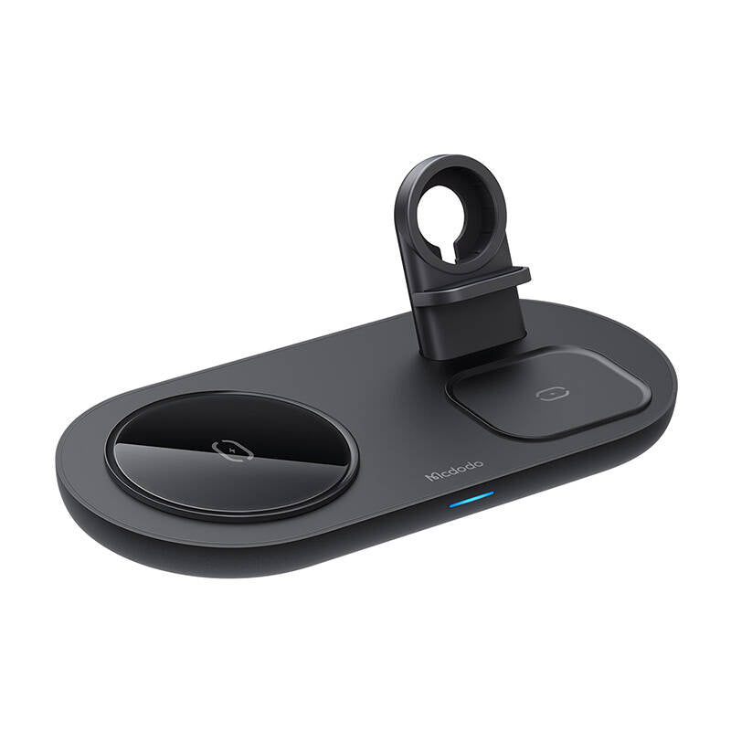 Wireless Charger Mcdodo CH-7061 3 in 1 15W (mobile/TWS/Apple watch) (black), Ładowarka bezprzewodowa Mcdodo CH-7061 3w1 15W (telefon/TWS/Apple watch) czarna