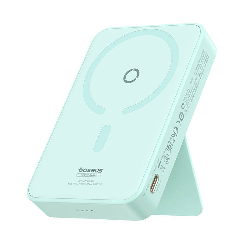 Powerbank Baseus MagPro Magnetic 5000mAh 20W, MagSafe (mint), Powerbank magnetyczny Baseus MagPro Magnetic 5000mAh 20W, magsafe (miętowy)