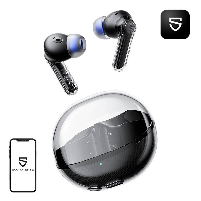 Earphones Soundpeats Clear (black), Słuchawki TWS Soundpeats Clear (czarne)