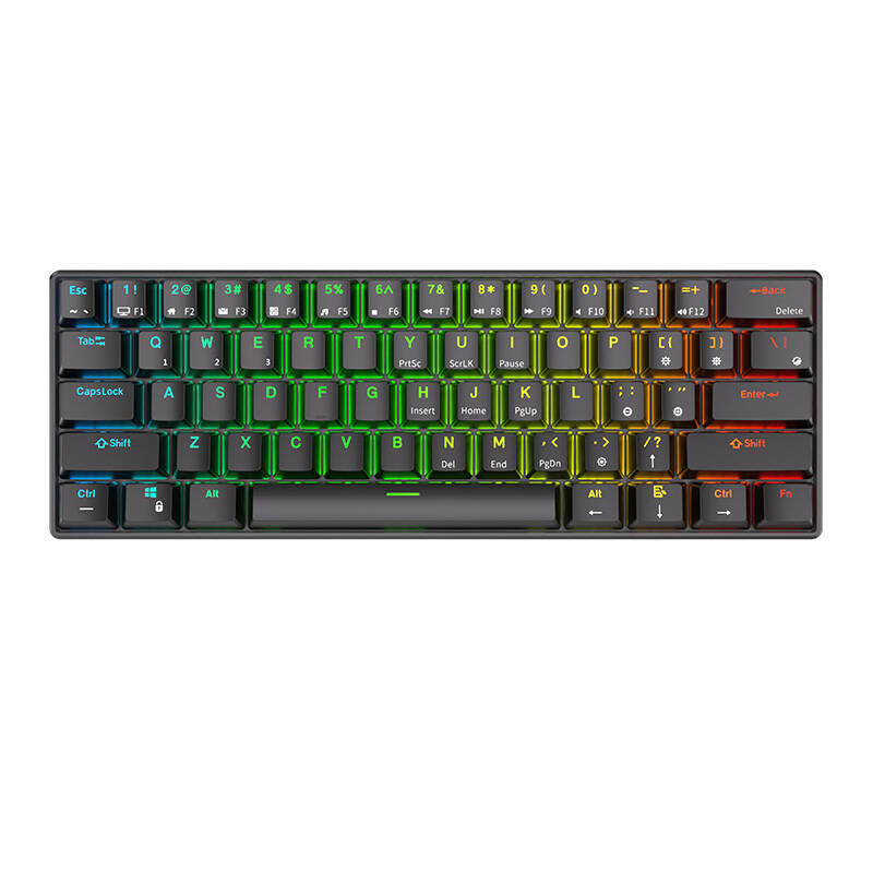 Mechanical keyboard Royal Kludge RK61 RGB, red switch (black), Klawiatura mechaniczna Royal Kludge RK61 RGB, red switch (czarna)