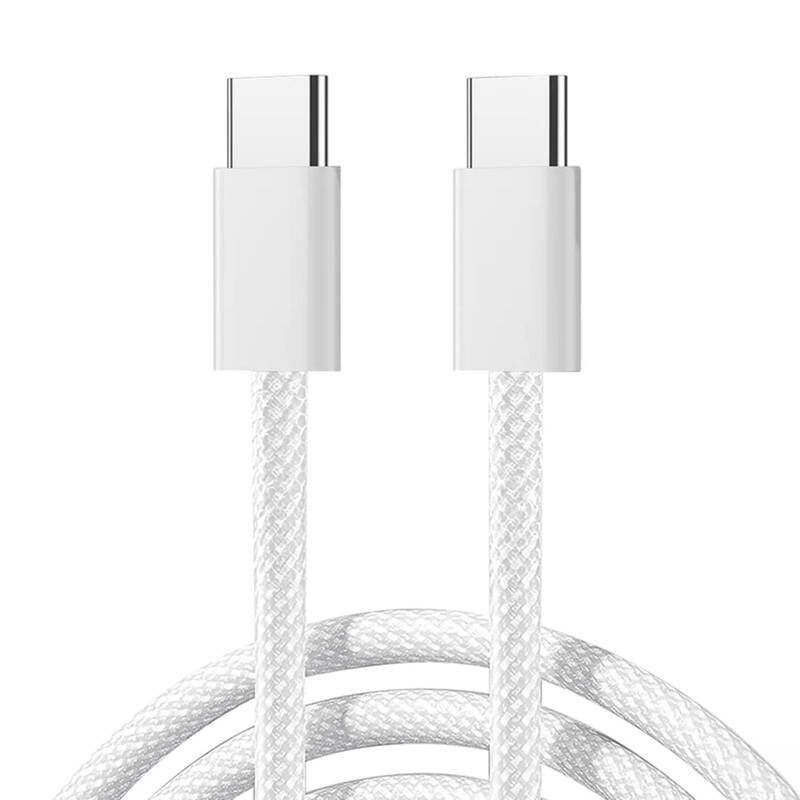 Joyroom S-A45 USB-C to USB-C cable, 60W, braided, 1m (white), Kabel USB-C do USB-C Joyroom S-A45, 60W, oplot, 1m (biały)