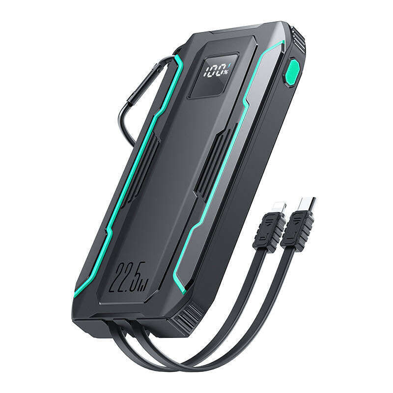 Powerbank Joyroom JR-L017 10000mAh, 22.5W, with Lightning + USB-C cable (black), Powerbank Joyroom JR-L017 10000mAh, 22.5W, z kabel Lightning + USB-C (czarny)