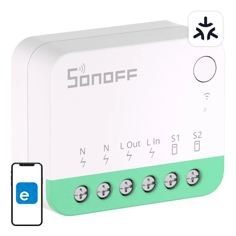 Smart mini switch WiFi Sonoff MINIR4M Matter (HomeKit, SmartThings, Home Assistant), Inteligentny mini przełącznik WiFi Sonoff MINIR4M Matter (HomeKit, SmartThings, Home Assistant)