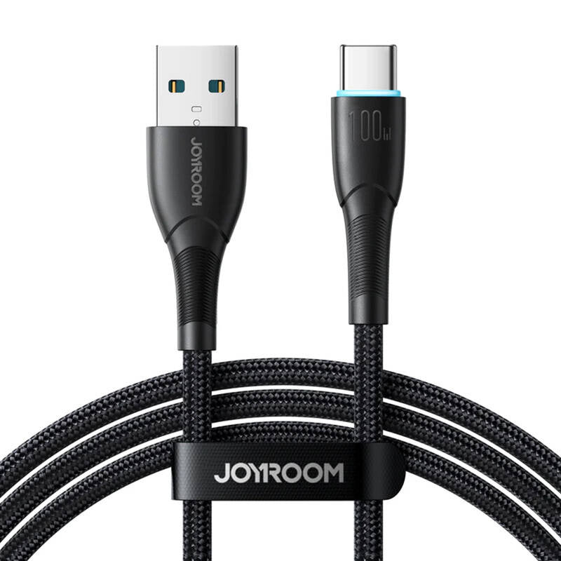 Cable Joyroom SA32-AC6 Starry USB to USB-C, 100W, 1m black, Kabel Joyroom SA32-AC6 Starry USB do USB-C, 100W, 1m czarny