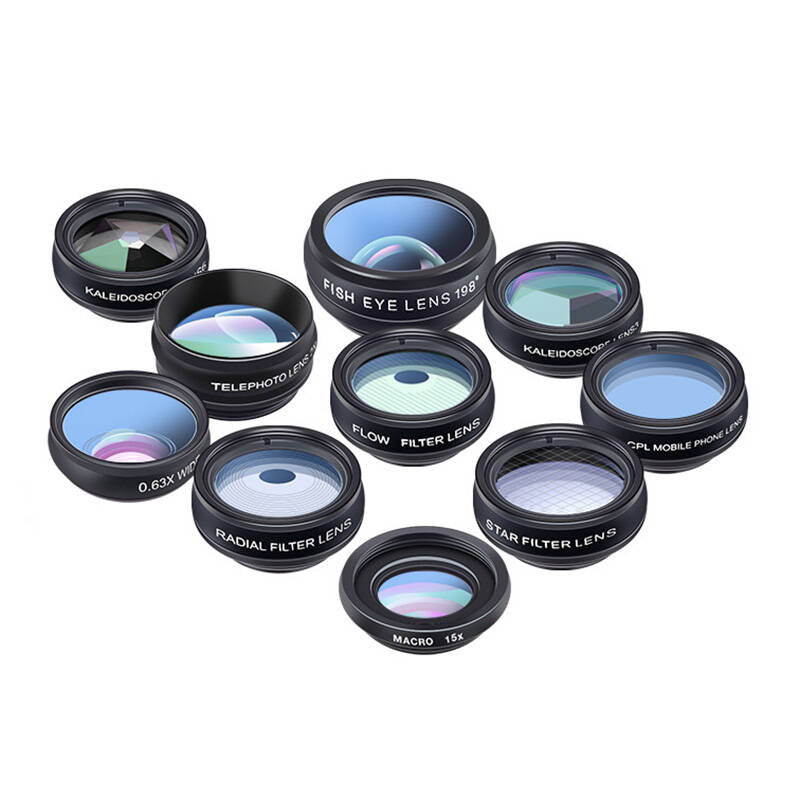 Mobile lens kit APEXEL APL-DG10 10 in 1 (black), Mobile lens kit APEXEL APL-DG10 10 in 1 (black), Zestaw obiektywów do telefonu APEXEL APL-DG10 10w1