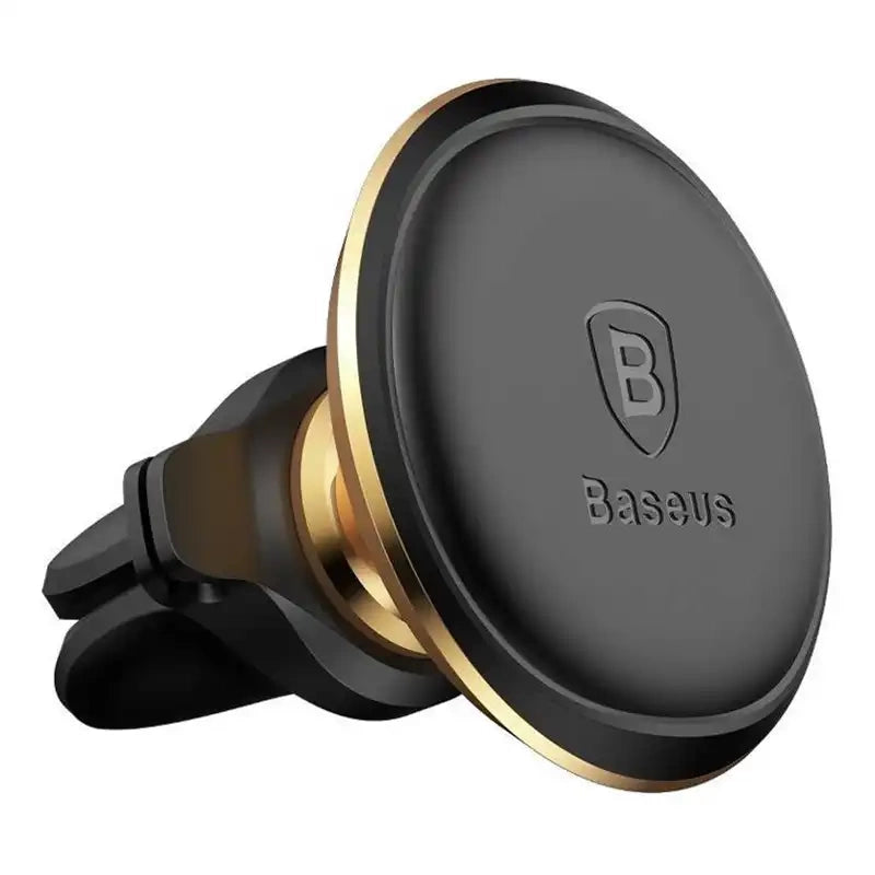Baseus Magnetic Air Vent Car Mount Holder with cable clip Gold, Baseus Magnetic Air Vent Car Mount Holder with cable clip Gold, Magnetyczny uchwyt samochodowy do kratki Baseus Magnetic Air Vent (złoty)