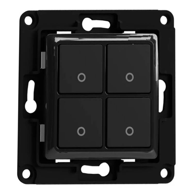 Shelly wall switch 4 button (Black), Shelly wall switch 4 button (black), Shelly wall switch 4 button (black), Włącznik ścienny Shelly 4 przyciski (czarny)