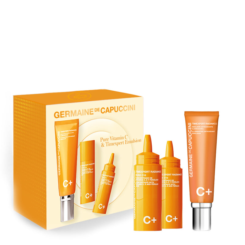 Germaine de Capuccini TIMEXPERT RADIANCE C+ concentrate with vitamins c, e and ferulic acid + brightening, antioxidant face emulsion 2 x 15 ml + 50 ml