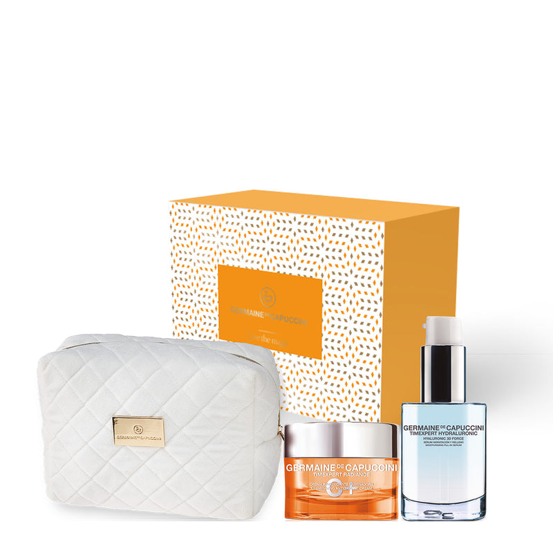 Germaine de Capuccini GIFT SET GOLDEN HOURS - RADIANCE GIVING ROUTINE (TIMEXPERT RADIANCE C+ Brightening Antioxidant Face Cream + TIMEXPERT HYDRALURONIC Hydrating Serum 3D FORCE, 24-hour facial hydration)