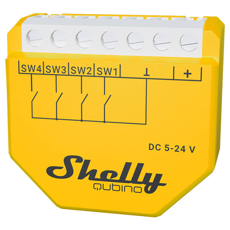 Shelly Qubino Wave i4 DC Scene Controller, Z-Wave (DC 5-24V), Controller Shelly Qubino Wave i4 DC, Kontroler Scen Shelly Qubino Wave i4 DC Z-Wave (DC 5-24V)