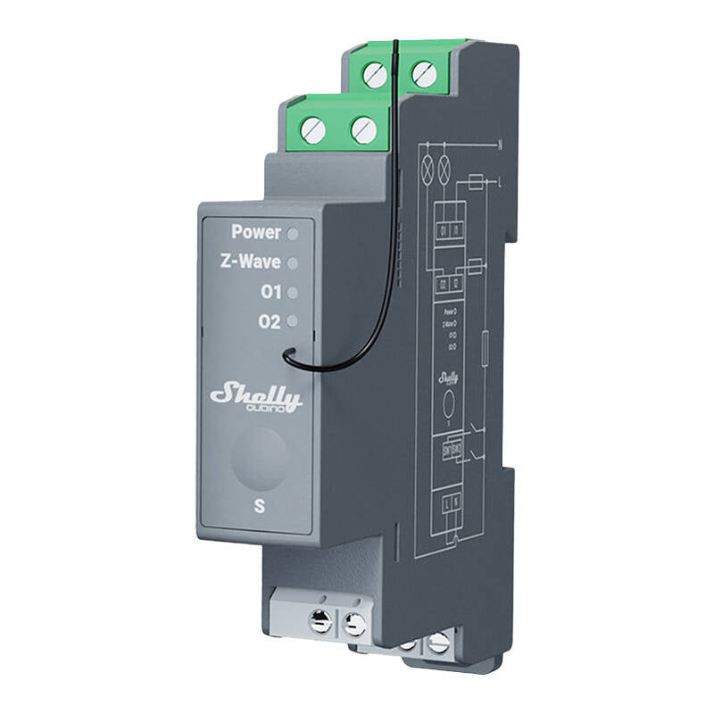 Shelly Qubino Pro 2 DIN rail Relay, 2-channel, Z-Wave, 2-channel DIN rail relay Shelly Qubino Pro 2, 2-kanałowy przekaźnik na szynę DIN Shelly Qubino Pro 2 Z-Wave