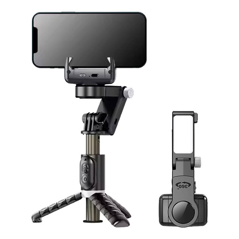 Gimbal/stand with light APEXEL Q18 (black), Selfiestick/tripod bluetooth APEXEL APL-D10 1.5m (black), Gimbal/statyw z lampą APEXEL Q18 (czarny)