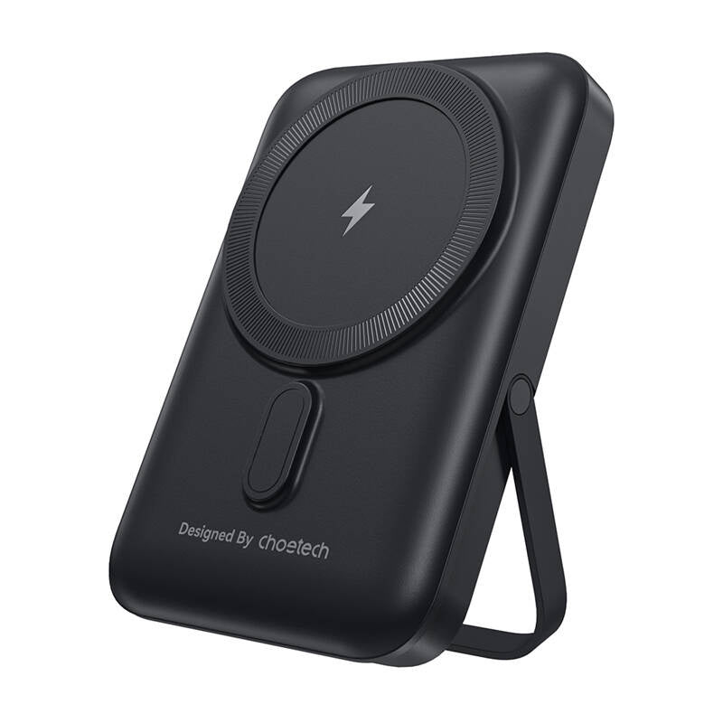 Choetech B743 10000mAh 20W PD magnetic powerbank with stand (black), Powerbank magnetyczny Choetech B743 10000mAh 20W PD  z podstawką (czarny)
