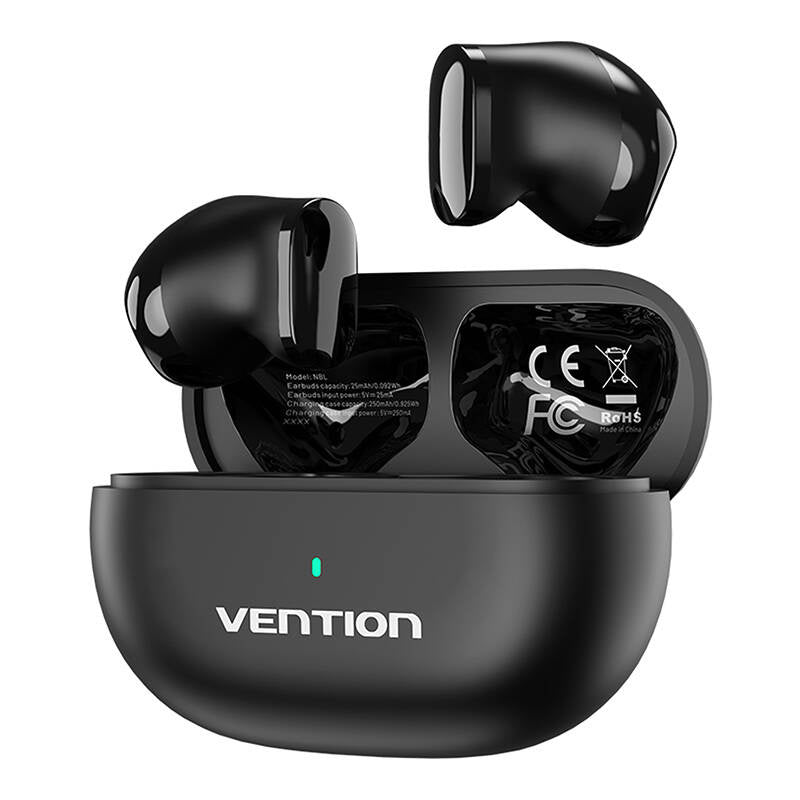 TWS Vention NBLB0 Earbuds T12 Wireless Headphones (black), Słuchawki bezprzewodowe TWS Vention NBLB0 Earbuds T12 (czarne)