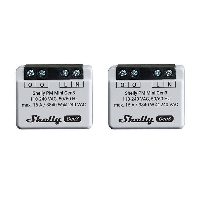 Shelly PM Mini Gen3 Set of 2 Controllers, WiFi/Bluetooth, Zestaw 2 Sterowników Shelly PM Mini Gen3 WiFi/Bluetooth