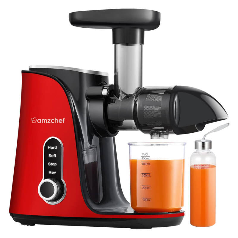 AMZCHEF GM3001-RD slow speed juicer (red), Wyciskarka wolnoobrotowa AMZCHEF GM3001-RD  (czerwony)
