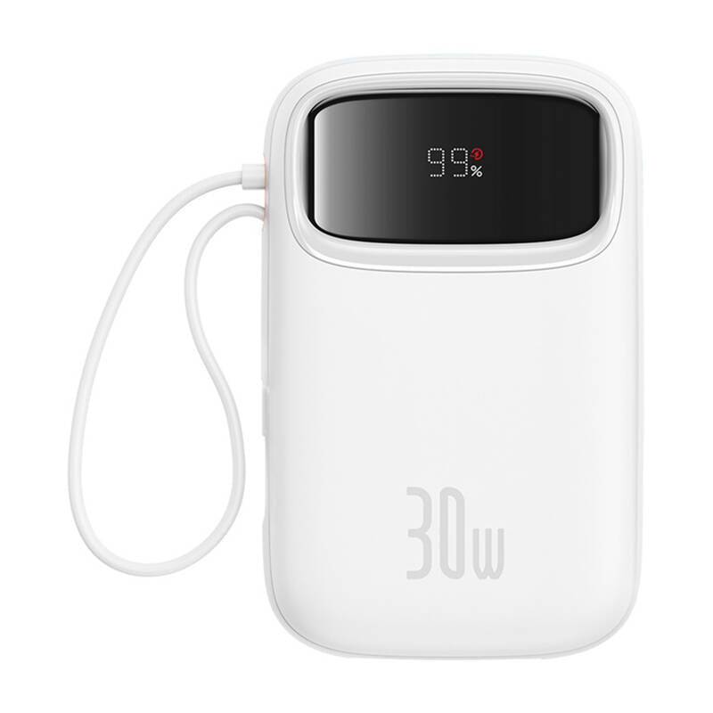 Baseus QPow 2 10000mAh 30W powerbank (white), Powerbank Baseus QPow 2 10000mAh 30W (biały)
