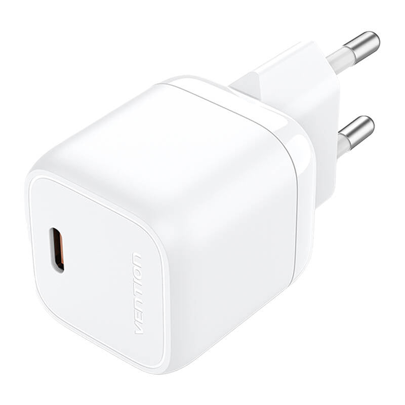 Vention FAKW0-EU USB-C GaN power charger (30W) (white), Ładowarka sieciowa Vention FAKW0-EU USB-C GaN (30W) (biała)