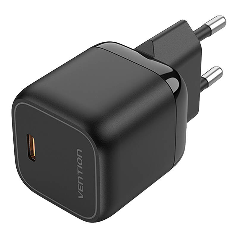 Vention FAKB0-EU USB-C GaN 30W power charger (black), Ładowarka sieciowa Vention FAKB0-EU USB-C GaN 30W (czarna)