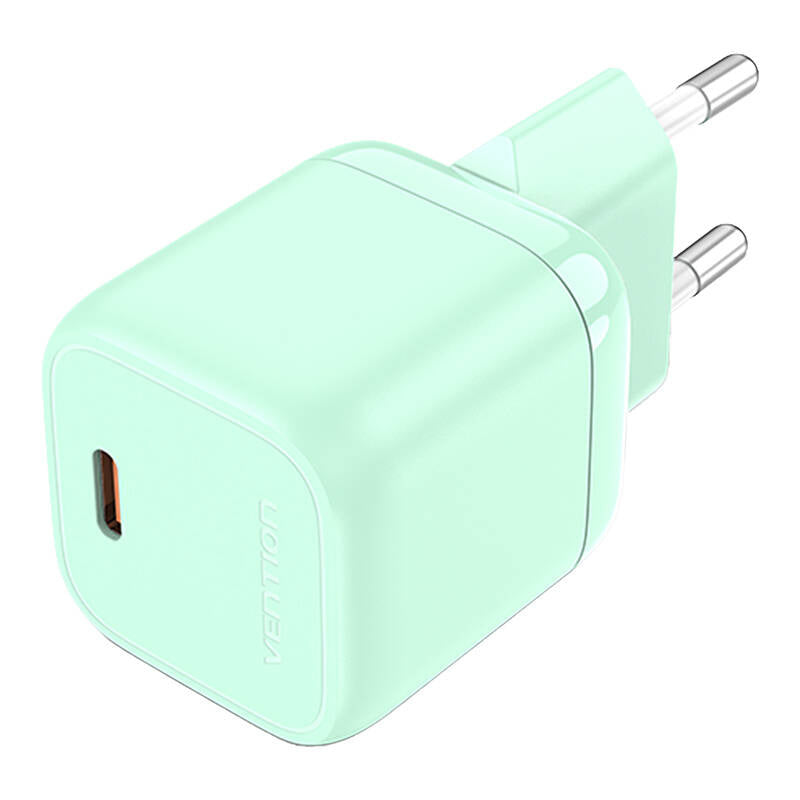 Vention FAKG0-EU USB-C GaN 30W power charger (green), Ładowarka sieciowa Vention FAKG0-EU USB-C GaN 30W (zielona)