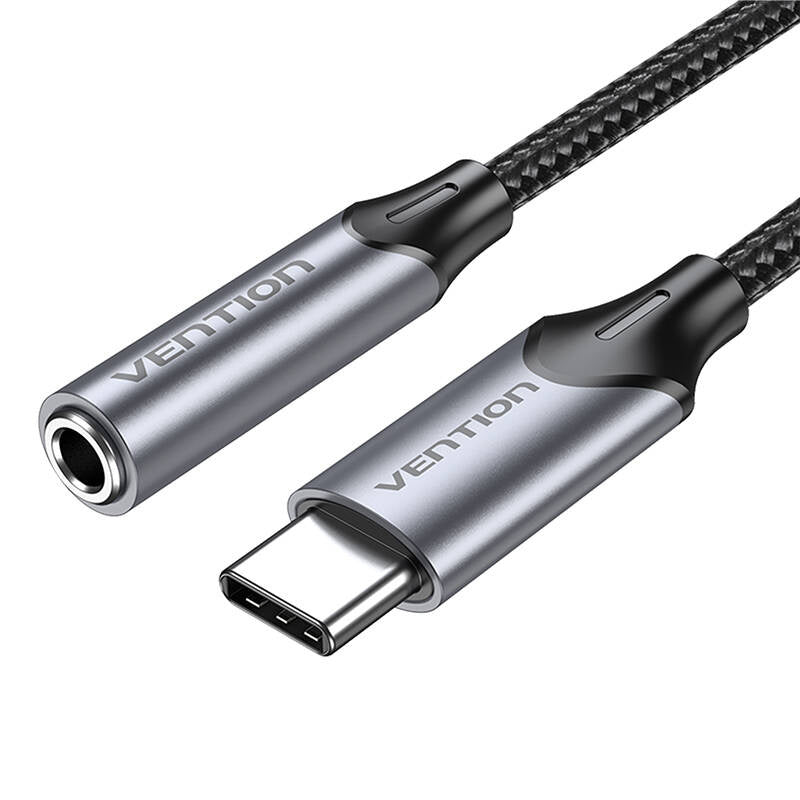 Vention BGMHA USB-C male to 3.5mm Jack 0.1M adapter (gray), Adapter Vention BGMHA USB-C męski do 3.5mm Jack 0.1M (szary)