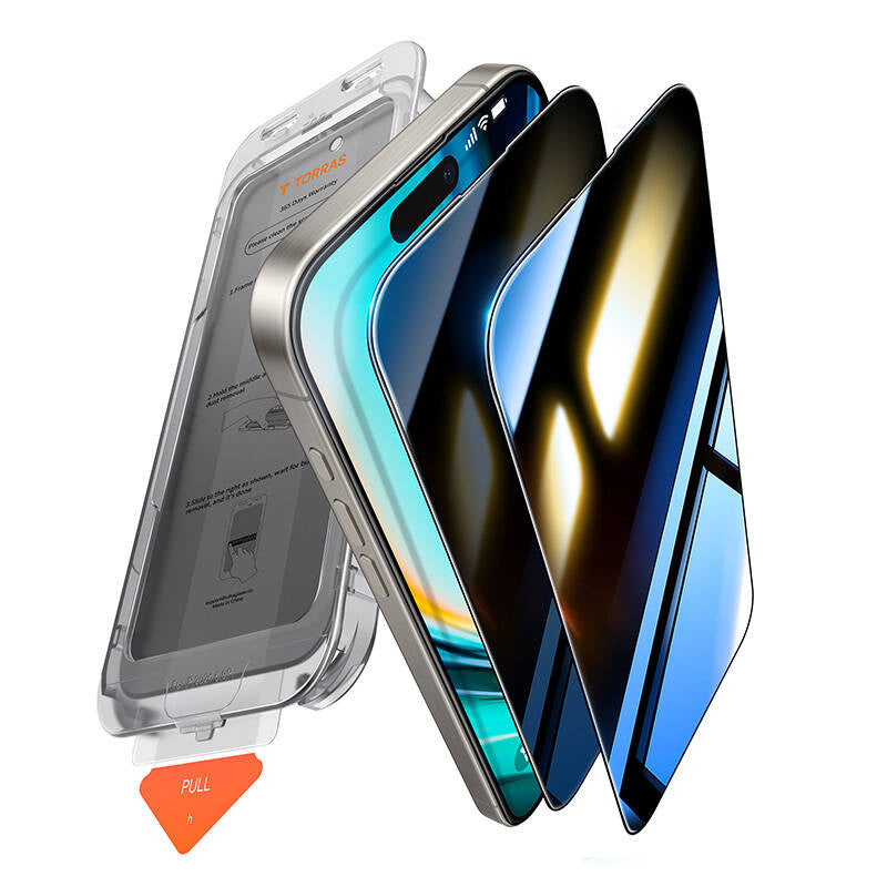 Torras Install Master Privacy Glass for iPhone 16, Szkło prywatyzujące Torras Install Master Privacy dla iPhone 16