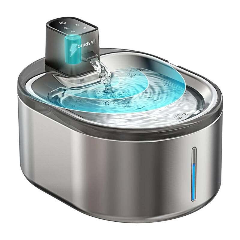 Smart wireless pet fountain/drinker 4L Oneisall PTM-643, Inteligentna bezprzewodowa fontanna/poidło dla zwierząt 4L Oneisall PTM-643