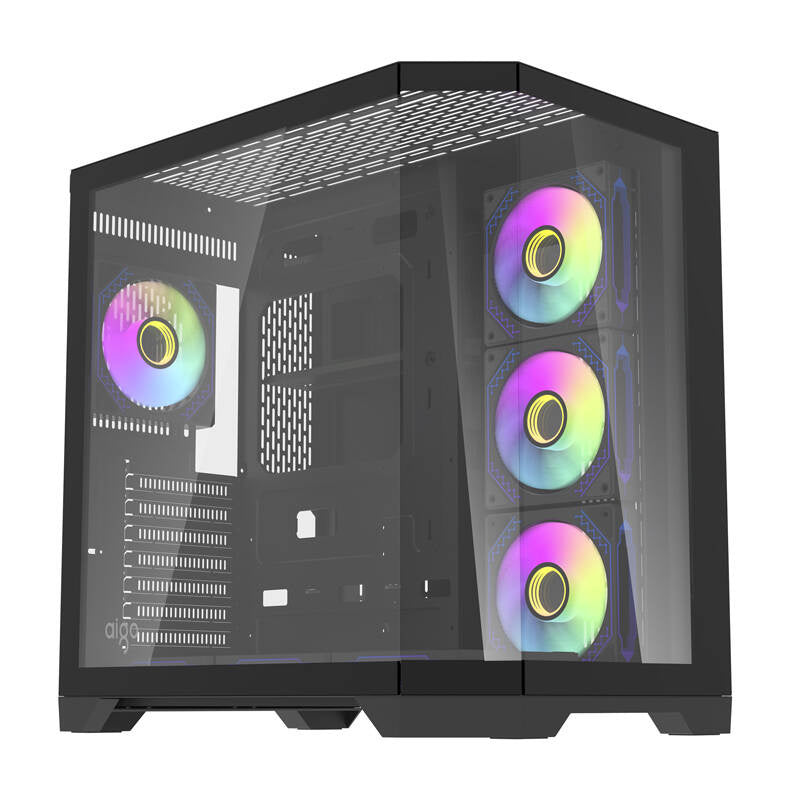 Darflash FT418 PRO computer case + 7 aRGB fans (black), Obudowa komputerowa Darflash FT418 PRO + 7 wentylatory aRGB (czarny)