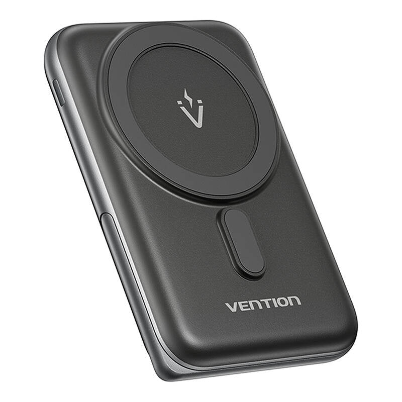 Magnetic Powerbank Vention FHNB0 20W, 10000 mAh (black), Magnetyczny Powerbank Vention FHNB0 20W, 10000 mAh (czarny)