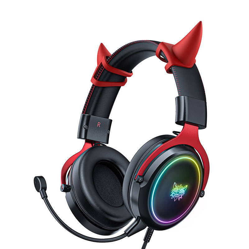 ONIKUMA X10 gaming headphones Black and red Demona pinks, Słuchawki gamingowe ONIKUMA X10 Czarno-czerwone Demonie różki