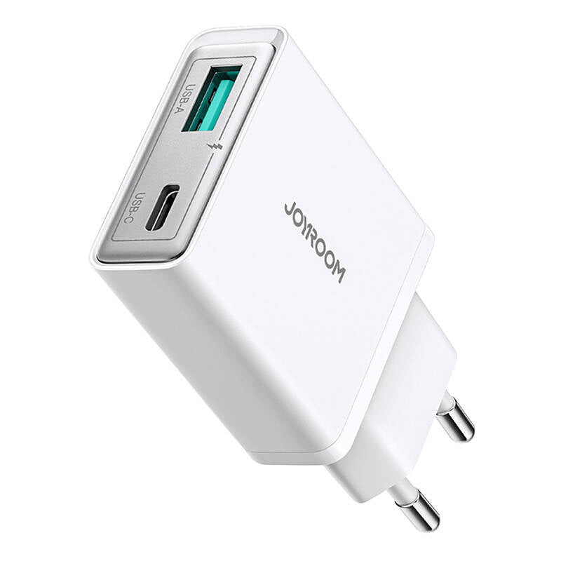 Joyroom mains charger JR-TCF14 (A+C) Super Slim 20W (white), Ładowarka sieciowa Joyroom JR-TCF14 (A+C) Super Slim 20W (biały)