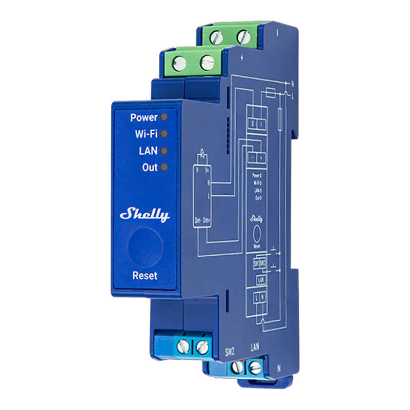 Shelly Pro Dimmer 0/1-10V PM Lighting Controller, WiFi/Bluetooth, Sterownik Oświetlenia Shelly Pro Dimmer 0/1-10V PM WiFi/Bluetooth