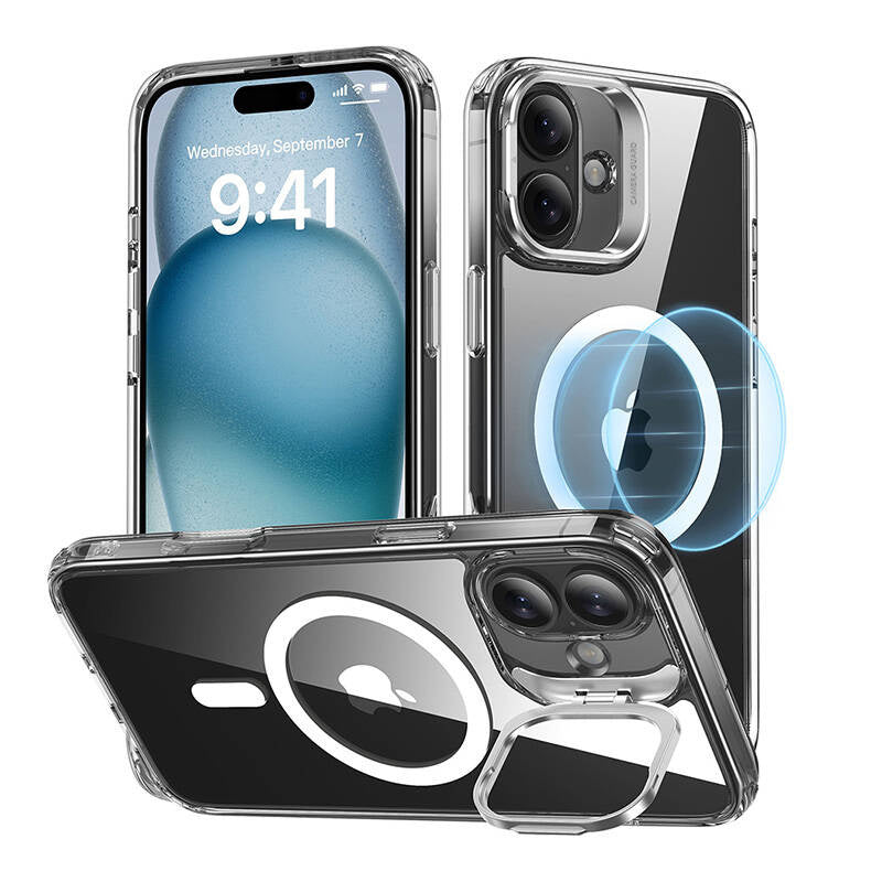 ESR Classic Hybrid (HaloLock) case with stand for iPhone 16 Plus (transparent), Etui ESR Classic Hybrid (HaloLock) z podstawką dla iPhone 16 Plus (przeźroczysty)