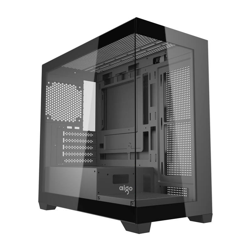 Darkflash C218M computer case + 6 ARGB fans (black), Obudowa komputerowa Darkflash C218M + 6 wentylatorów ARGB (czarna)