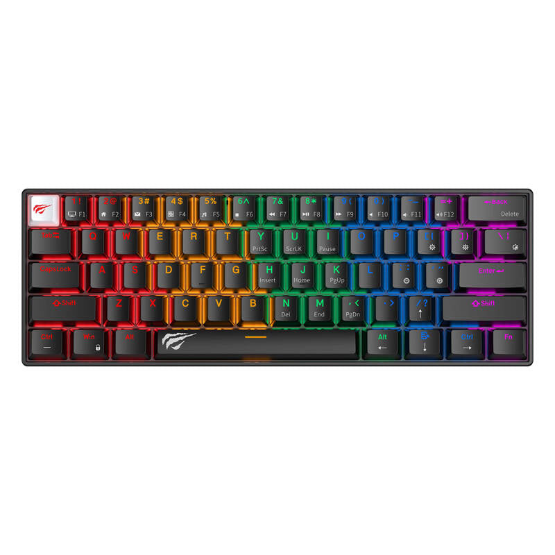 Havit KB903L wired mechanical / gaming RGB keyboard (black) (QWERTY), Przewodowa klawiatura mechaniczna / gamingowa RGB Havit KB903L (czarna) (QWERTY)