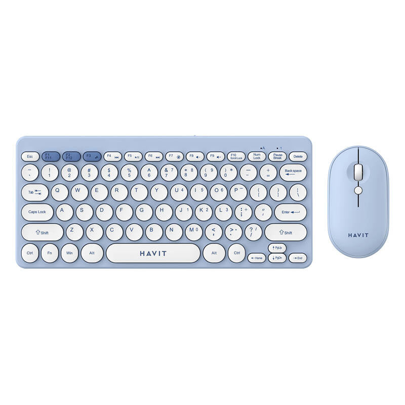 Havit KB279GCM wireless 2-in-1 gaming set keyboard + mouse (blue) (QWERTY), Bezprzewodowy zestaw gamingowy 2w1 Havit KB279GCM klawiatura + mysz (niebieski) (QWERTY)