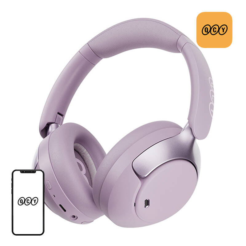 QCY H3 pro ANC wireless headphones (purple), Słuchawki bezprzewodowe QCY H3 pro ANC (fioletowe)