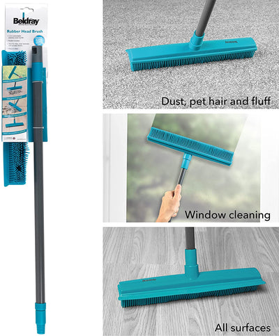 Beldray LA024350TQFEU7 Pet Plus+ Rubber Head Broom