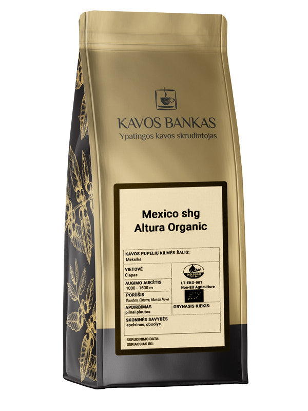 Kavos Bankas Mexico SHG Altura Organic LT-EKO-001 Kavos pupelės 500 g