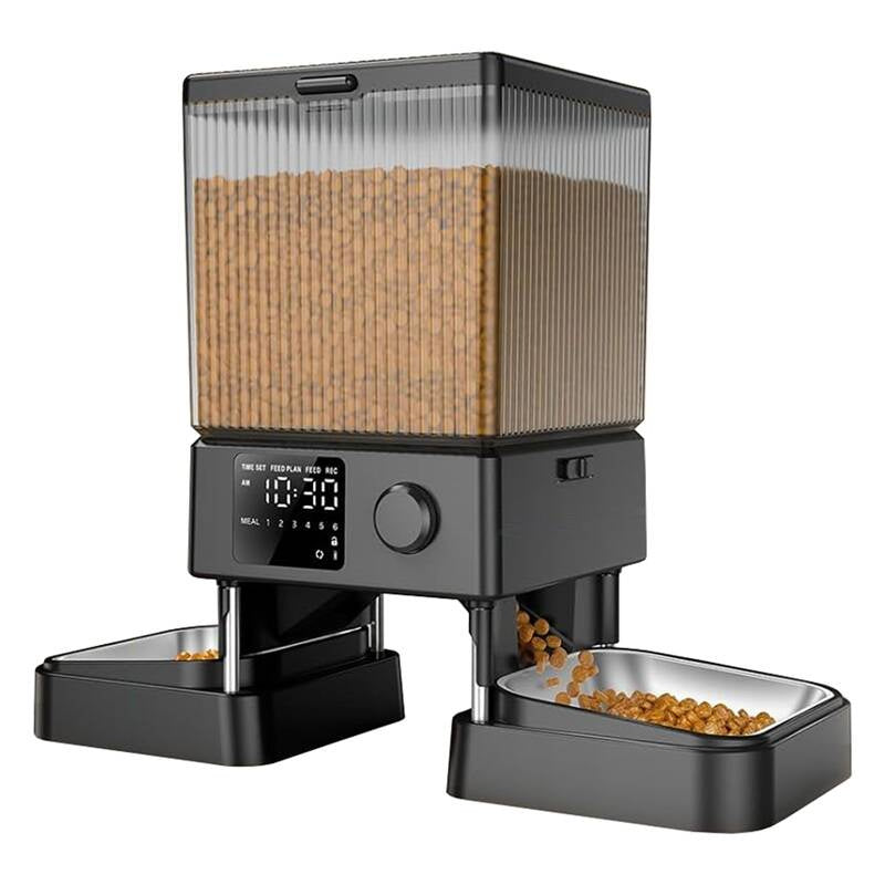 Oneisall dual automatic pet food dispenser without WIFI, Podwójny automatyczny dozownik karmy dla zwierząt bez WIFI Oneisall