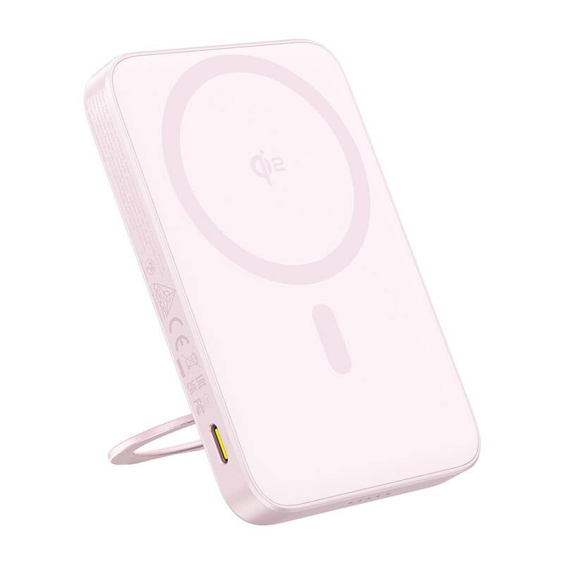 Baseus powerbank with stand PicoGo Qi2 5000mAh 20W (pink), Powerbank Baseus ze stojakiem PicoGo Qi2 5000mAh 20W (różowy)