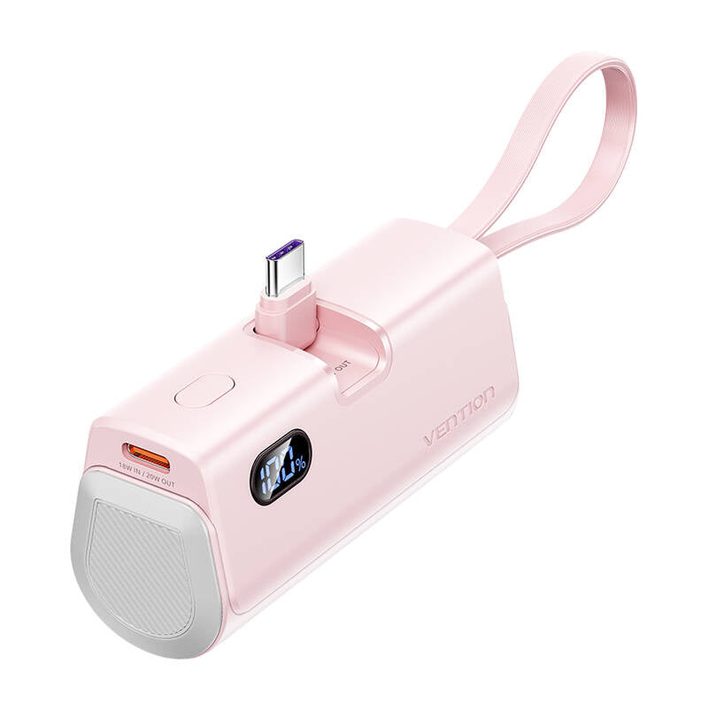 Powerbank Vention LED display 4800mAh 22.5W FHQP0 (pink), Powerbank Vention wyświetlacz LED 4800mAh 22.5W FHQP0 (różowy)