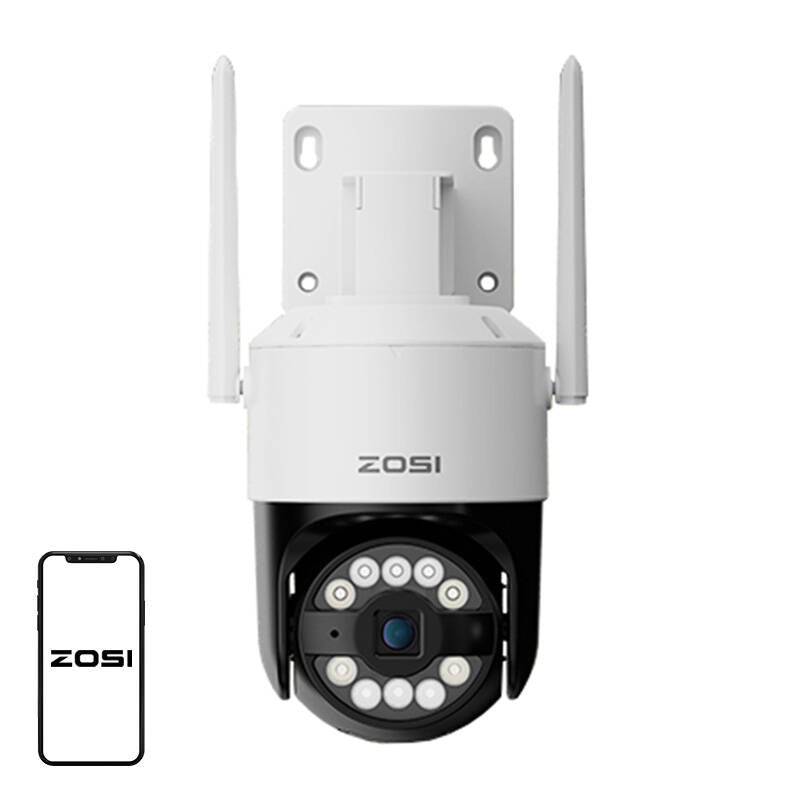 ZOSI C296 WiFi 8MP dual Pan Tilt IP66 outdoor camera + 32GB microSD card, Kamera zewnętrzna IP ZOSI C296 WiFi 8MP dual Pan Tilt IP66 + karta microSD 32GB