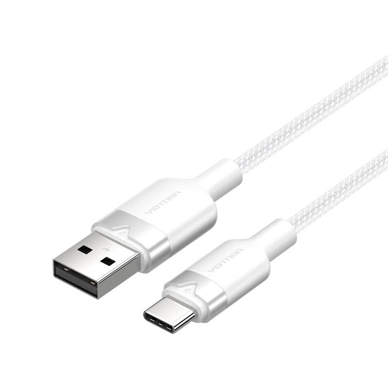 USB 2.0 A to USB-C 3A cable Vention CTNWH 2M (white), Kabel USB 2.0 A do USB-C 3A Vention CTNWH 2M (biały)