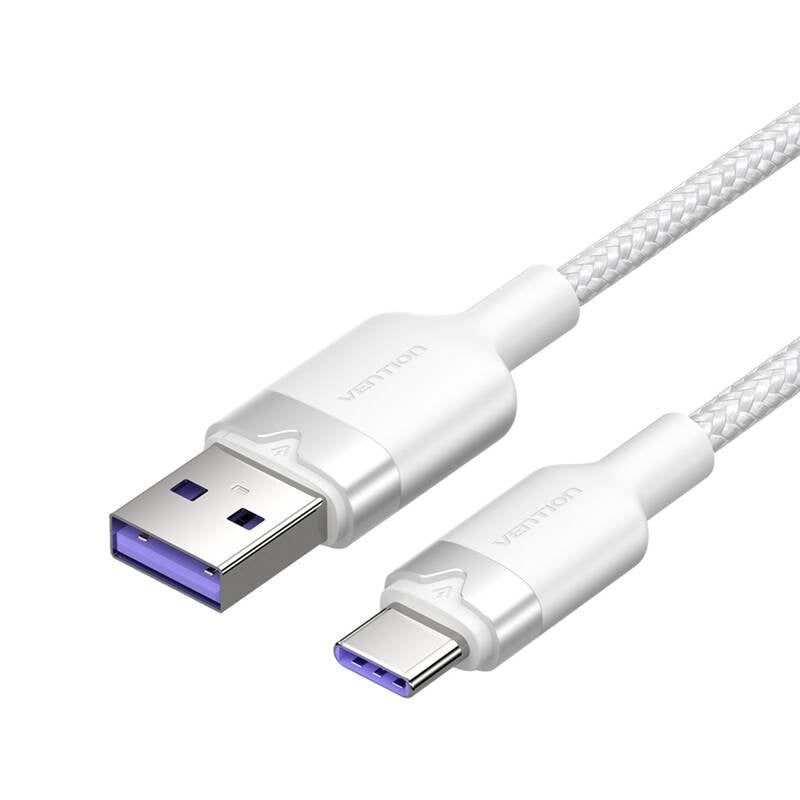 USB 2.0 A to USB-C 6A Vention CTOWF 1M cable (white), Kabel USB 2.0 A do USB-C 6A Vention CTOWF 1M (biały)