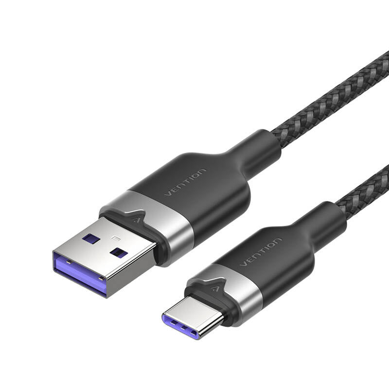 USB 2.0 A to USB-C 6A Vention CTOBH 2M cable (black), Kabel USB 2.0 A do USB-C 6A Vention CTOBH 2M (czarny)