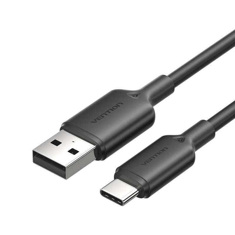 USB 2.0 A to USB-C 3A cable Vention CTQBH 2M (black), Kabel USB 2.0 A do USB-C 3A Vention CTQBH 2M (czarny)