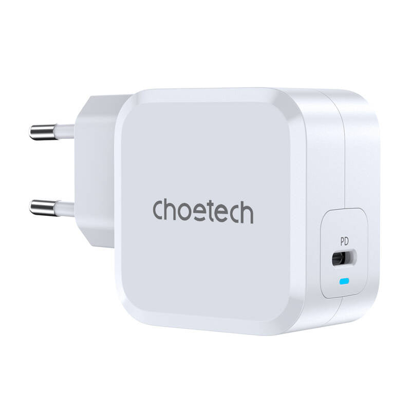 PD8007 USB-C PD45W power charger Choetech EU (white), Ładowarka sieciowa PD8007  USB-C PD45W Choetech EU (biały)