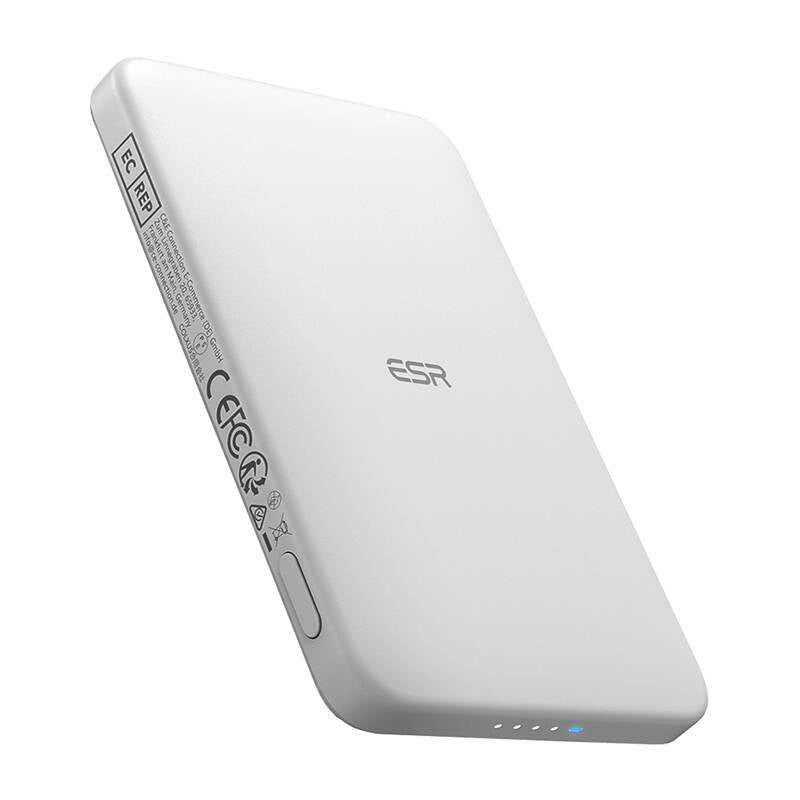 ESR Qi2 MagSlim 5000 mAh magnetic powerbank (white), Powerbank magnetyczny ESR Qi2 MagSlim 5000 mAh (biały)