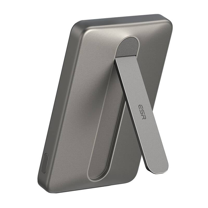 ESR Qi2 MagSlim 5000 mAh magnetic powerbank with stand (sand), Powerbank magnetyczny z podstawką ESR Qi2 MagSlim 5000 mAh (piaskowy)